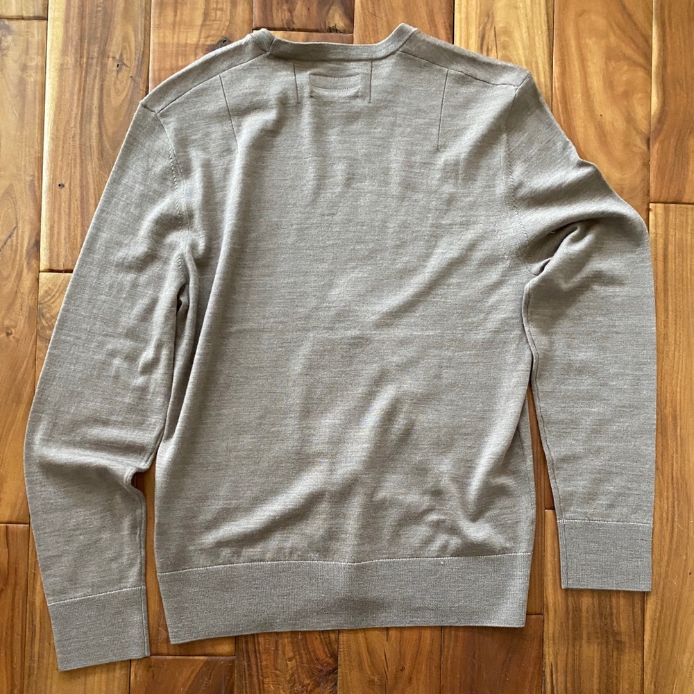 All Saints tan 100% merino wool sweater XL NWT